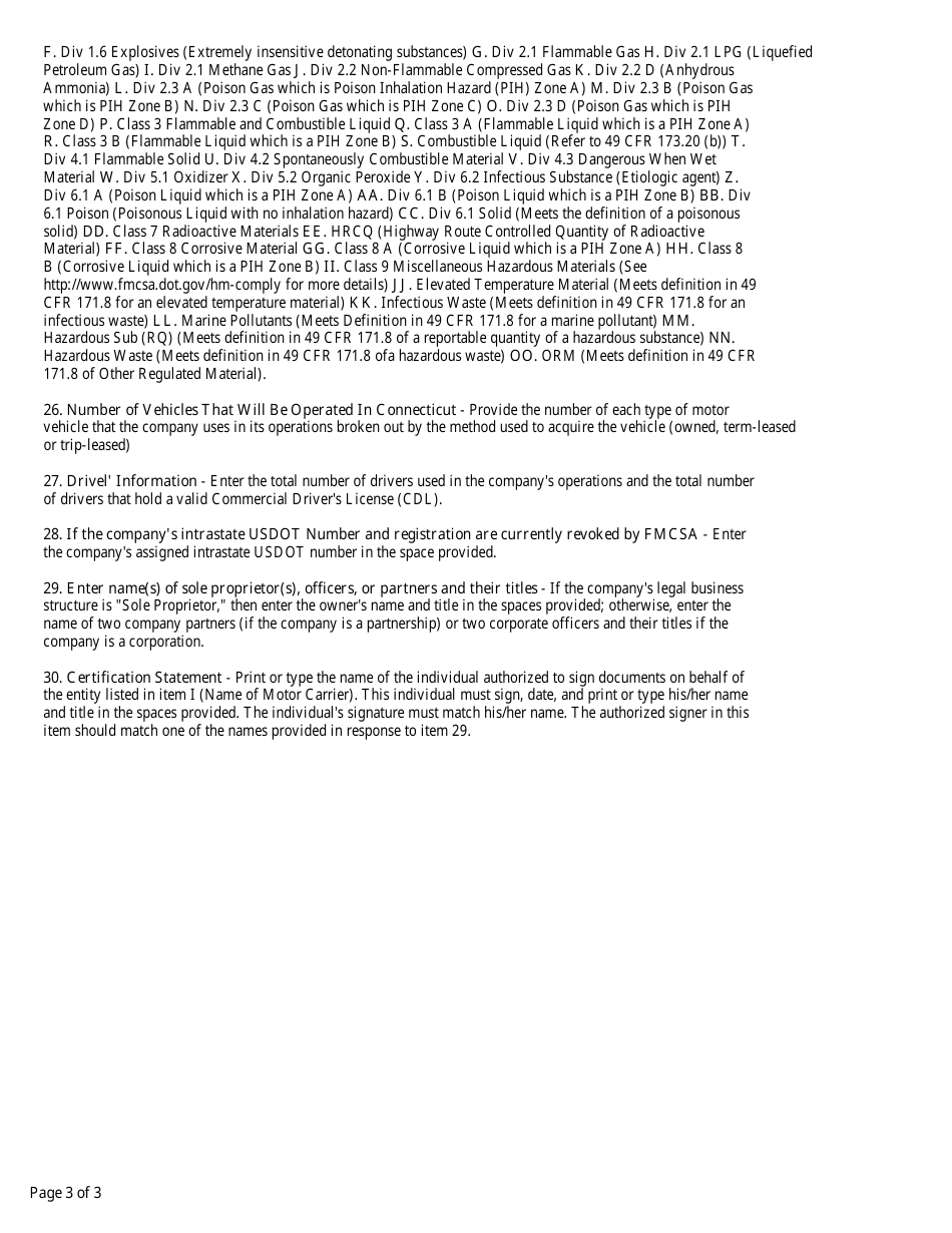 Form MCS-150CT Motor Carrier Identification Report - Connecticut, Page 4