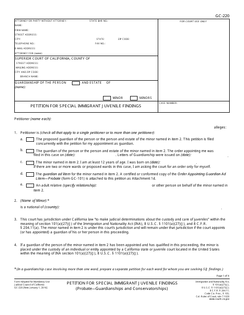 Form GC-220  Printable Pdf