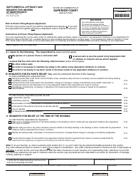 Document preview: Form JD-FM-233 Supplemental Affidavit and Request for Orders of Maintenance - Connecticut