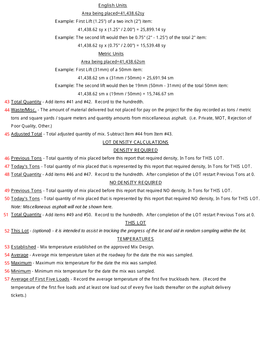 Form 675-030-20 Asphalt Roadway - Daily Report of Quality Control - Florida, Page 7