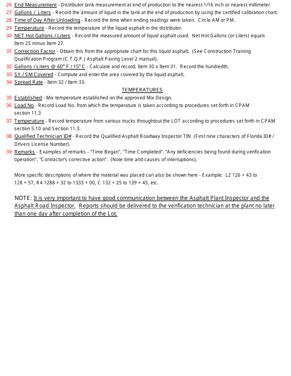 Form 675-030-21 Asphalt Roadway - Verification Report - Florida, Page 4