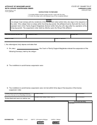 Document preview: Form JD-FM-154 Affidavit of Noncompliance With License Suspension Order - Connecticut