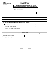 Document preview: Form JD-FM-187 Answer, Paternity Petition - Connecticut