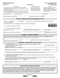 Form JD-FM-202 Download Fillable PDF or Fill Online Request for Leave ...