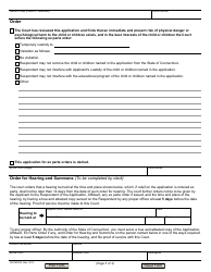 Form JD-FM-222 Application for Emergency Ex Parte Order of Custody - Connecticut, Page 3