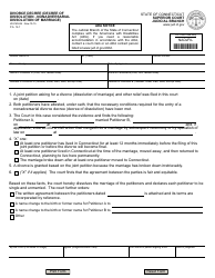 Document preview: Form JD-FM-246 Divorce Decree (Decree of Dissolution - Nonadversarial Dissolution of Marriage) - Connecticut
