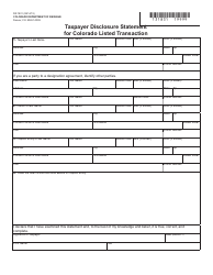 Document preview: Form DR1831 Taxpayer Disclosure Statement for Colorado Listed Transaction - Colorado