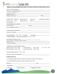 Document preview: Options Counseling/Community Transition Referral Information Form - Colorado