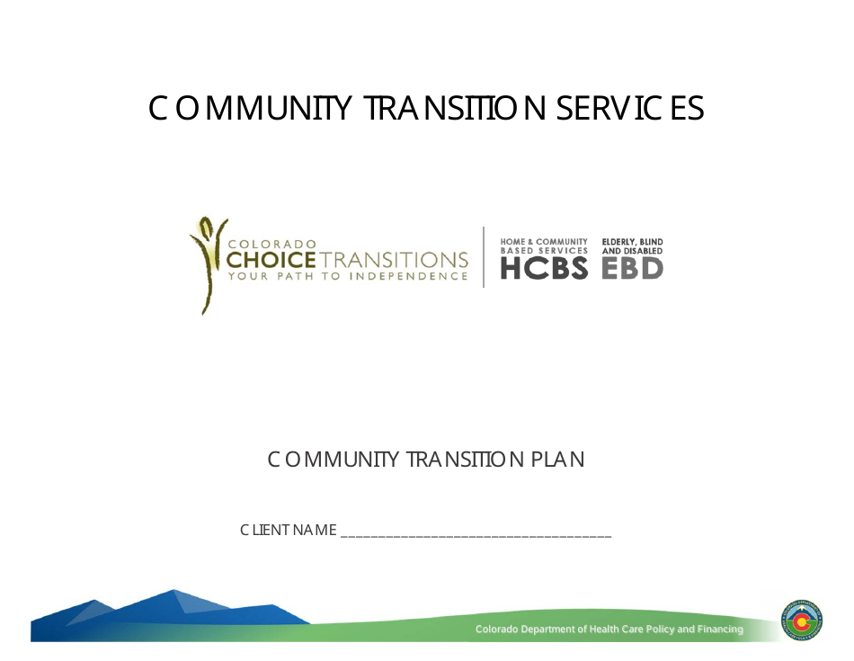 Community Transition Plan - Colorado, Page 1