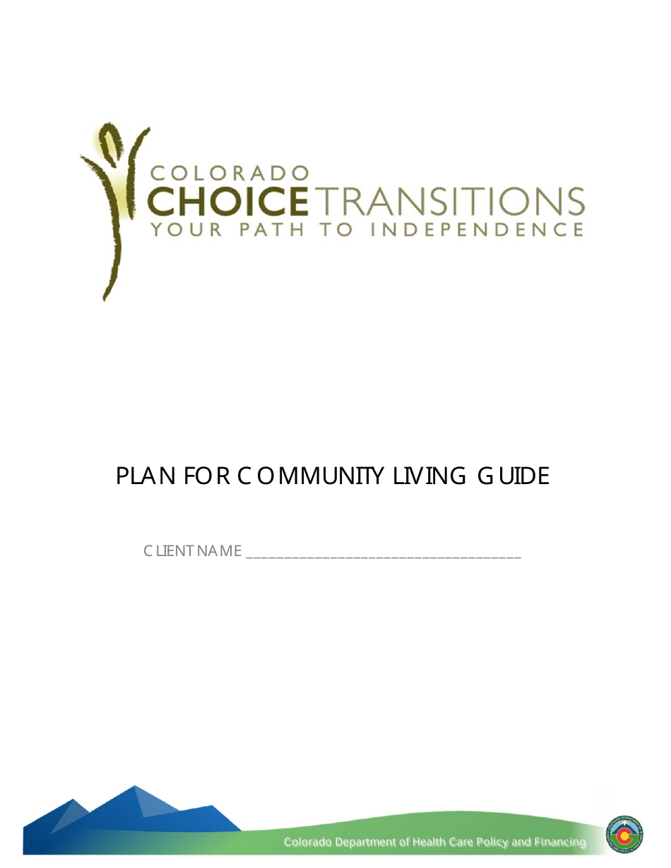 Plan for Community Living Guide - Colorado, Page 1