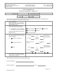 Document preview: Questionnaire #8 - Cpap/ BI- Level (Pap) " Adult 21+ - Colorado
