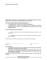 Investor Protection Unit Complaint Form - Delaware, Page 4