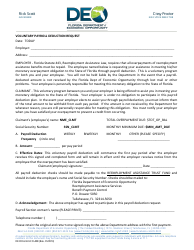 DEO Form UCO-408 &quot;Voluntary Payroll Deduction Request&quot; - Florida