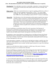Statement of Qualifications to Hold Mineral Prospecting Permits and Mineral Leases - Alaska, Page 2
