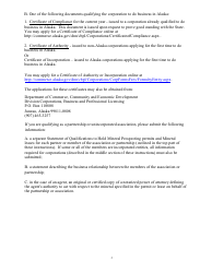 Statement of Qualifications to Hold Mineral Prospecting Permits and Mineral Leases - Alaska, Page 3