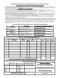 Document preview: Rental Calculation Worksheet for Mineral Locations on State-Owned Land - Alaska