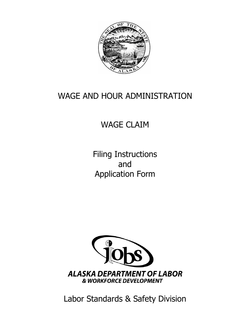 Alaska Wage Claim Fill Out, Sign Online and Download PDF Templateroller
