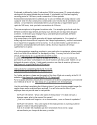 Instructions for DLSE Form 55 Overtime, Rest Period, Meal Period Computation Form - California (English/Spanish), Page 2