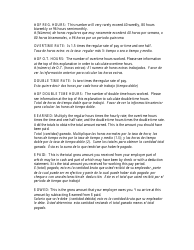 Instructions for DLSE Form 55 Overtime, Rest Period, Meal Period Computation Form - California (English/Spanish), Page 4