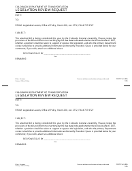 CDOT Form 26 &quot;Legislation Review Request&quot; - Colorado