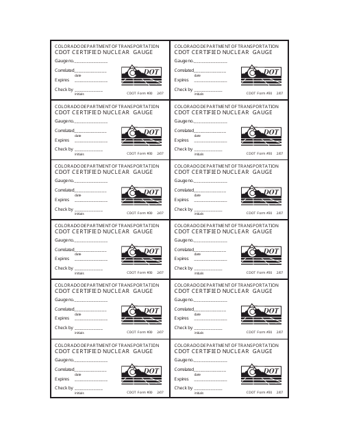 CDOT Form 30  Printable Pdf