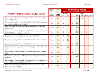Pediatric Sha Questions by Age Group - California, Page 3