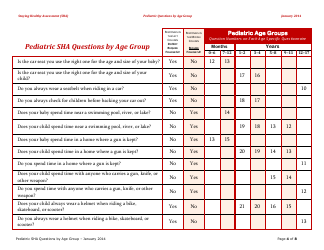 Pediatric Sha Questions by Age Group - California, Page 4