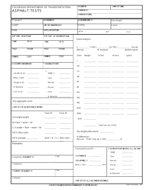 CDOT Form 106  Printable Pdf