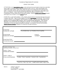 &quot;Inmate Trust Fund Remitter Form&quot; - Connecticut (English/Spanish)