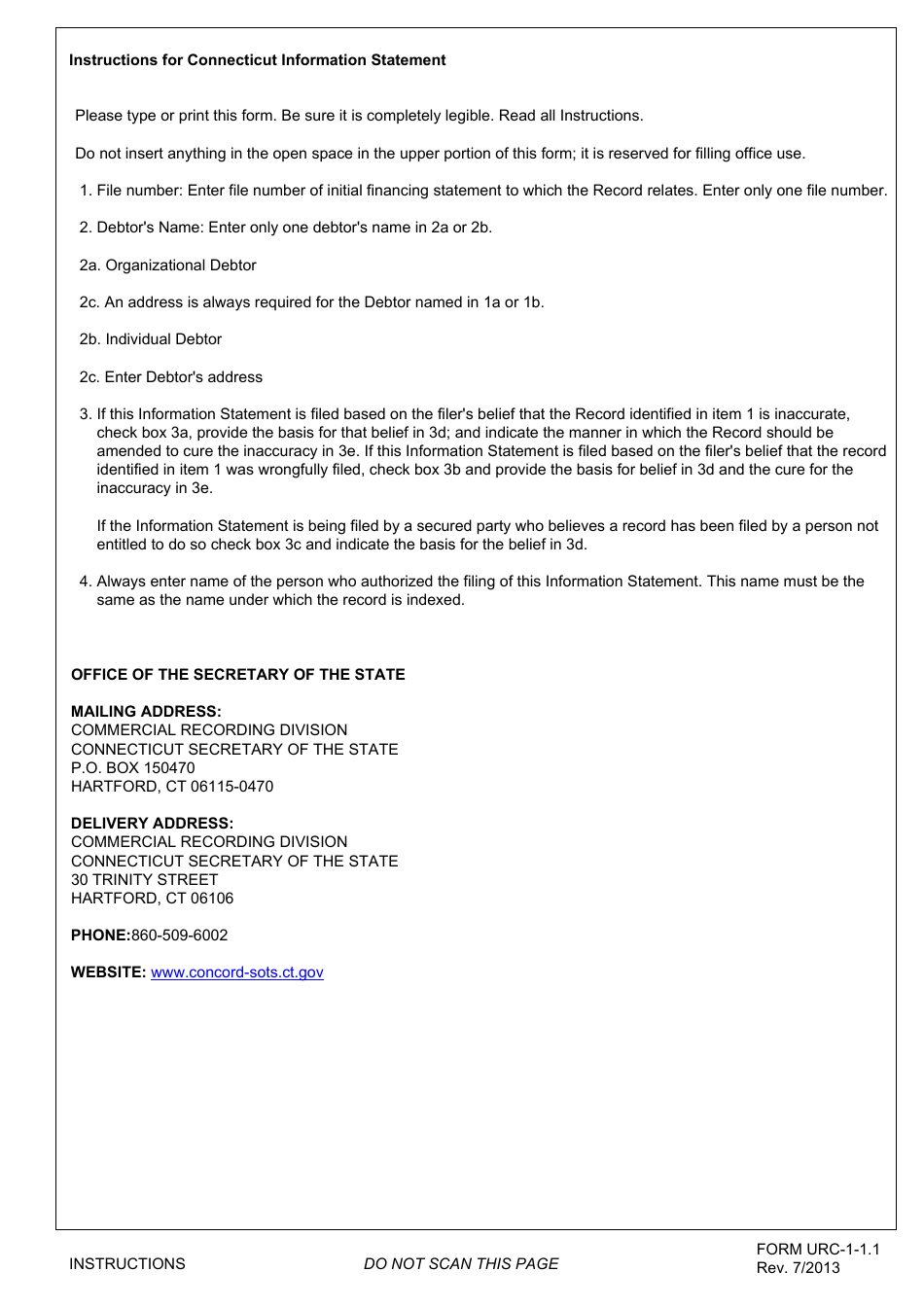 Form URC-1-1.1 Information Statement - Connecticut, Page 3