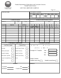Document preview: Form DACS-11479 Live Fuel Moisture Samples - Florida