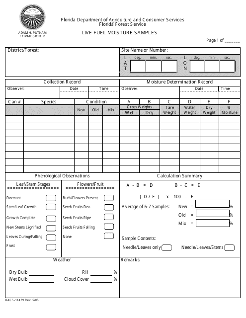 Form DACS-11479  Printable Pdf
