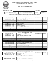 Document preview: Form FDACS-01475 New Employee Checklist - Florida