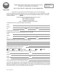 Document preview: Form DACS-01846 Nslp Civil Rights Complaint of Discrimination - Florida