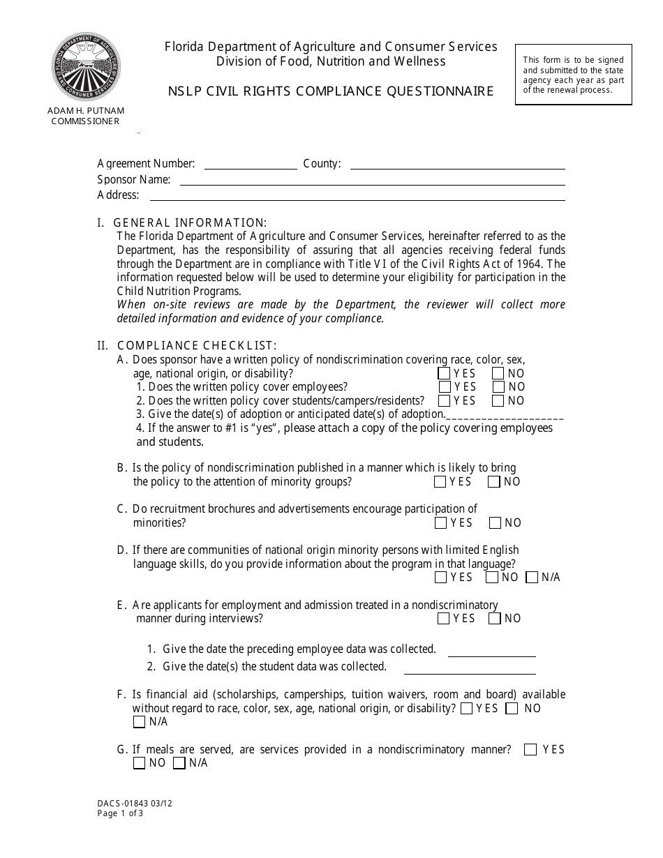 Consumer Rights Questionnaire Form DACS-01843 - Fill Out, Sign Online and Download Printable PDF ...