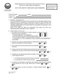 Form DACS-01843 Nslp Civil Rights Compliance Questionnaire - Florida