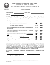 Document preview: Form DACS-01811 Nslp Civil Rights Sponsor Compliance Worksheet - Florida