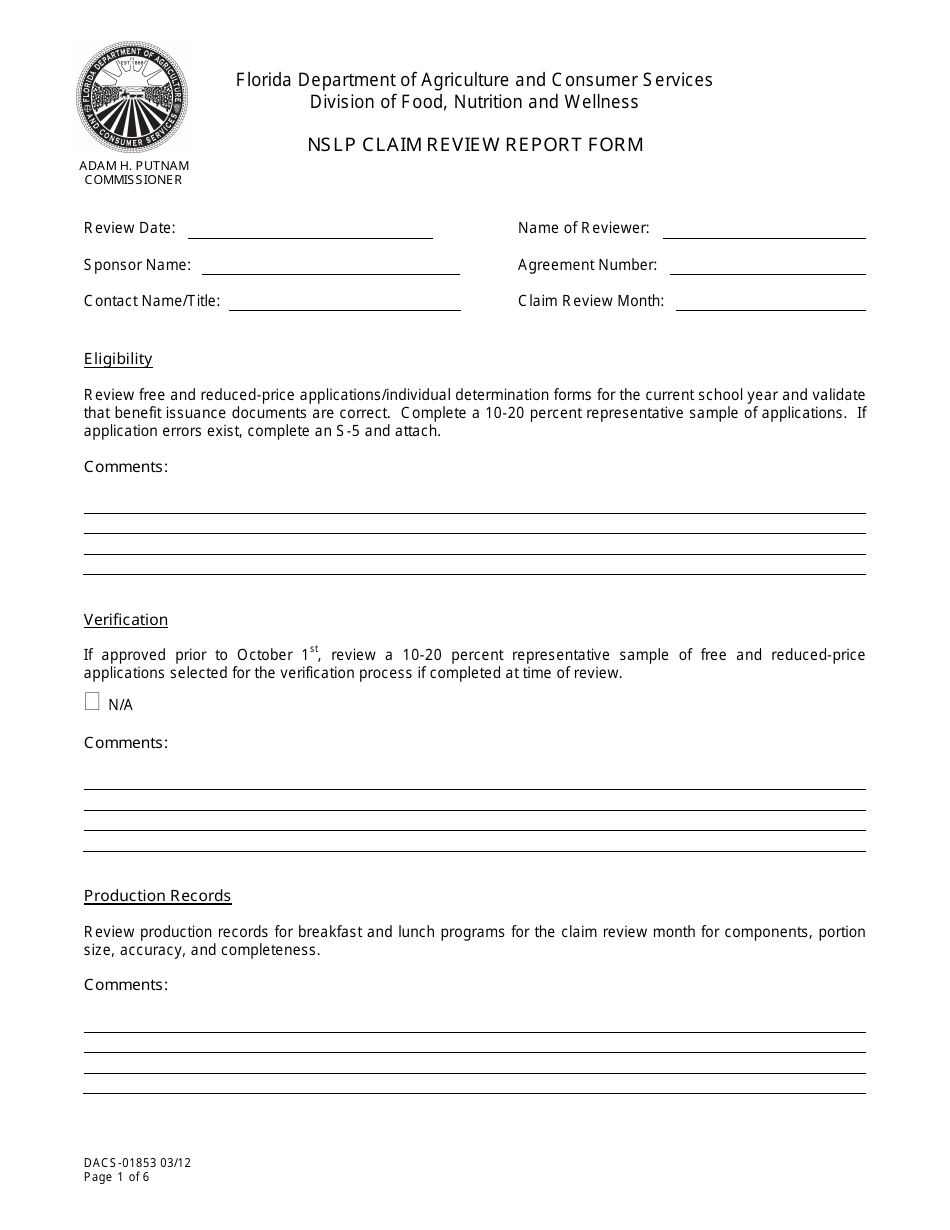 Form DACS-01853 - Fill Out, Sign Online and Download Printable PDF ...