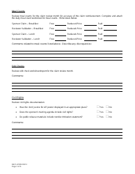 Form DACS-01853 Nslp Claim Review Report Form - Florida, Page 2