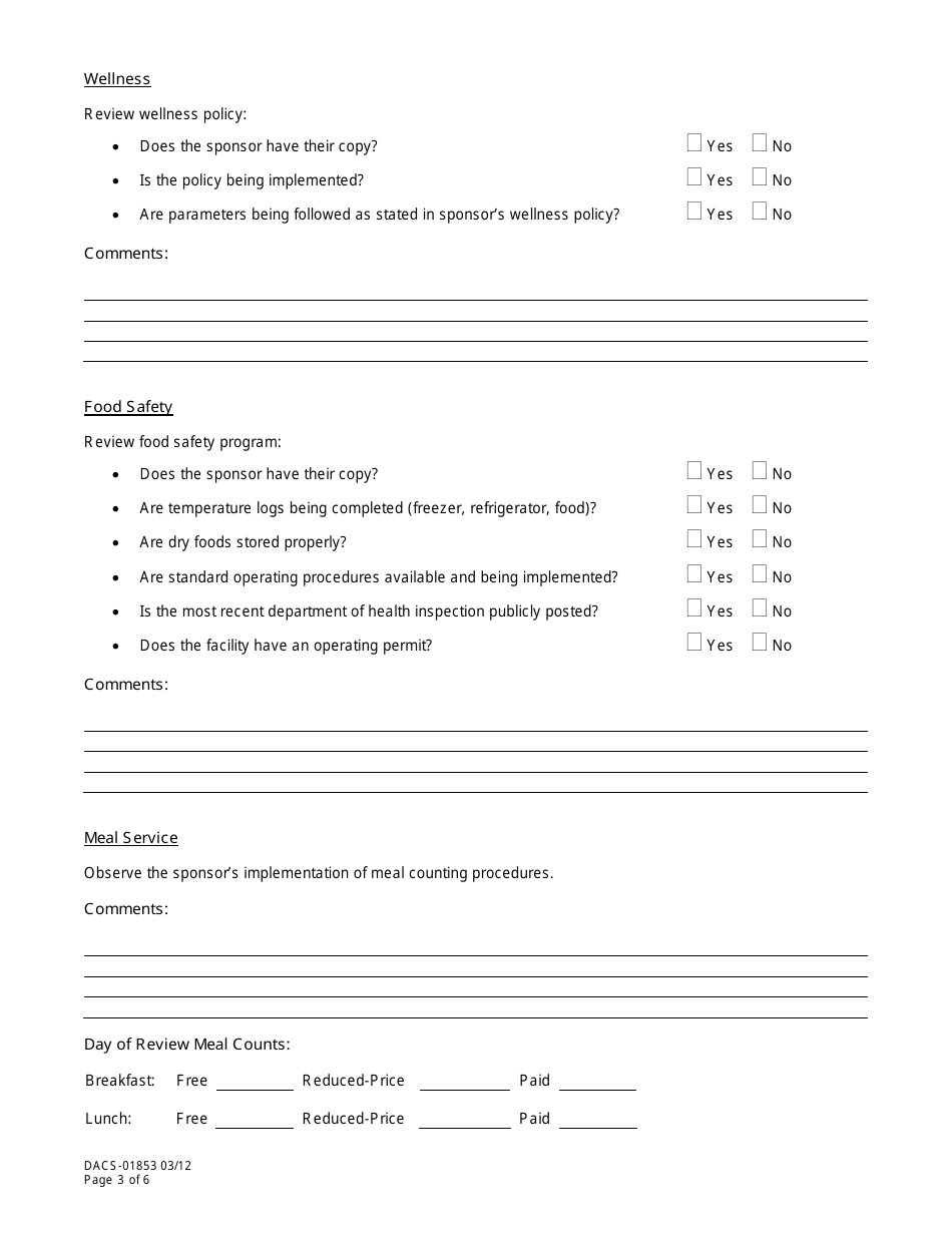 Form DACS-01853 - Fill Out, Sign Online and Download Printable PDF ...