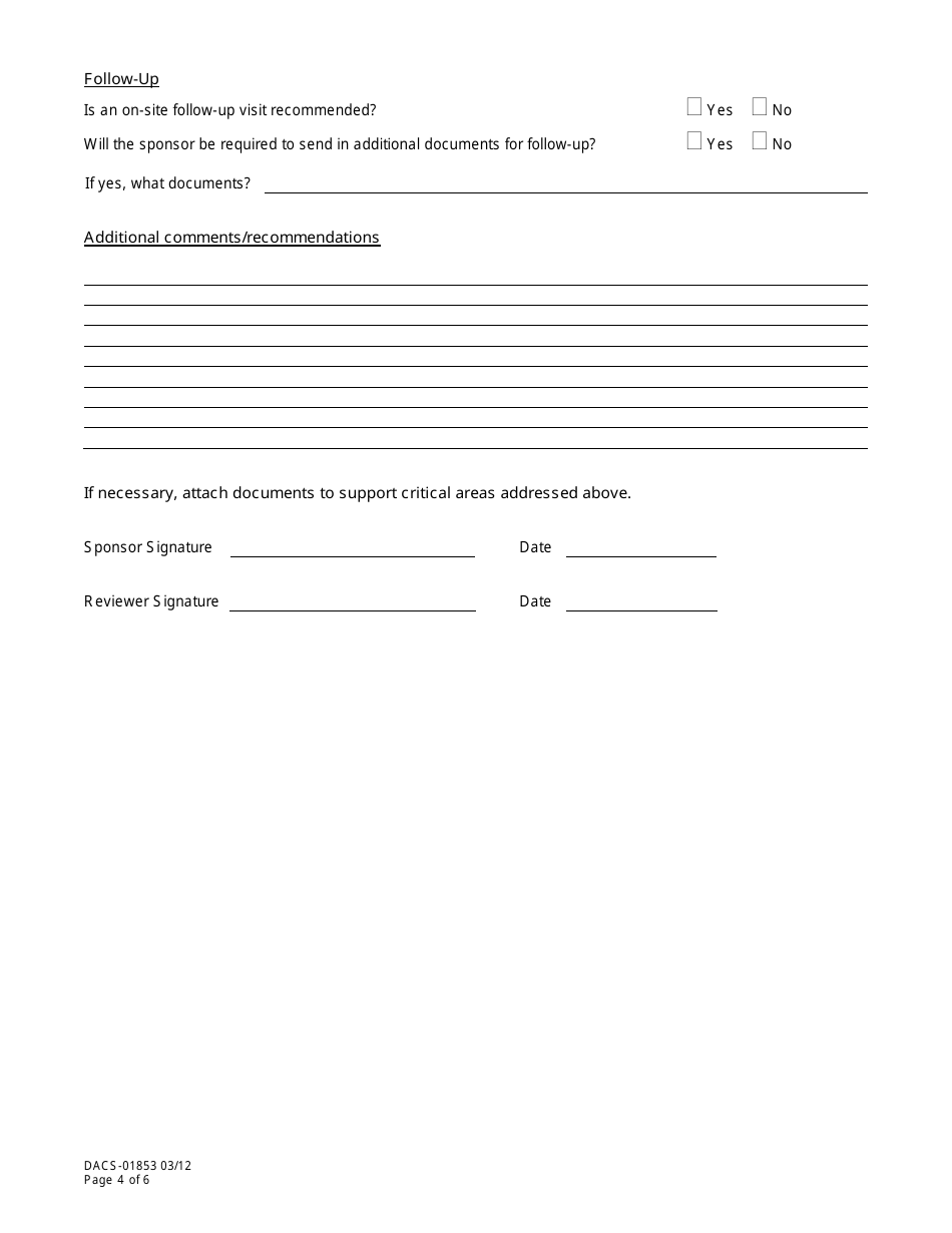 Form DACS-01853 - Fill Out, Sign Online and Download Printable PDF ...