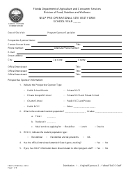 Document preview: Form FDACS-01860 Nslp Pre-operational Site Visit Form - Florida