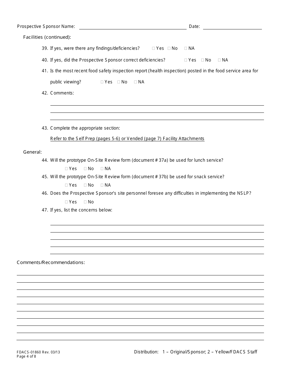 Form FDACS-01860 - Fill Out, Sign Online and Download Printable PDF ...