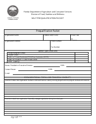 Form DACS-01887 Nslp Prequalification Packet - Florida