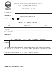 Document preview: Form FDACS-01474 Policy Review Request - Florida