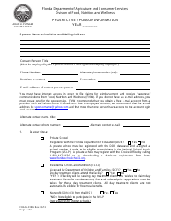 Document preview: Form FDACS-01885 Prospective Sponsor Information - Florida