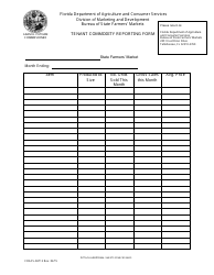 Document preview: Form FDACS-06712 Tenant Commodity Reporting Form - Florida