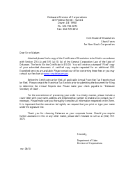 Certificate of Dissolution for Non-stock Corporation - Short Form - Delaware