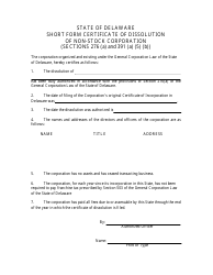 Certificate of Dissolution for Non-stock Corporation - Short Form - Delaware, Page 3