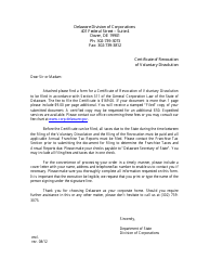Certificate of Revocation of Voluntary Dissolution - Delaware